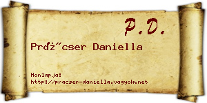 Prácser Daniella névjegykártya